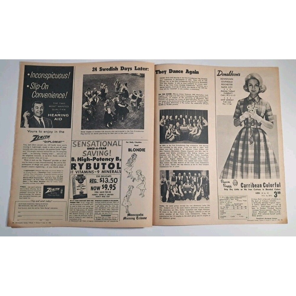 Picture Magazine Minneapolis Sunday Tribune 6/15/58 Swedish Days Marcia Swanson - Picture 4 of 5
